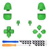 eXtremeRate Replacement Full Set Buttons for PS5 Controller BDM-030/040/050/060 - Green - JPF1006G3