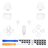eXtremeRate Replacement D-pad R1 L1 R2 L2 Triggers Share Options Face Buttons, White Full Set Buttons Compatible with ps5 Controller BDM-030/040/050 - Controller NOT Included - JPF1008G3