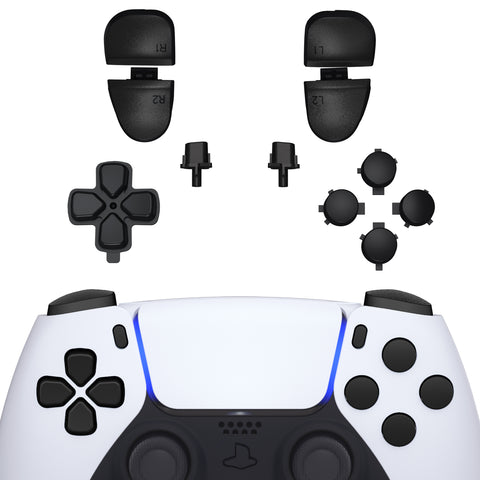 eXtremeRate Replacement D-pad R1 L1 R2 L2 Triggers Share Options Face Buttons, Black Full Set Buttons Compatible with ps5 Controller BDM-030/040 - Controller NOT Included - JPF1009G3