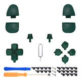 eXtremeRate Replacement D-pad R1 L1 R2 L2 Triggers Share Options Face Buttons, Racing Green Full Set Buttons Compatible with ps5 Controller BDM-030/040 - Controller NOT Included - JPF1016G3