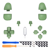 eXtremeRate Replacement D-pad R1 L1 R2 L2 Triggers Share Options Face Buttons, Matcha Green Full Set Buttons Compatible with ps5 Controller BDM-030/040 - Controller NOT Included - JPF1017G3