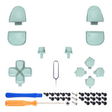 eXtremeRate Replacement D-pad R1 L1 R2 L2 Triggers Share Options Face Buttons, Light Cyan Full Set Buttons Compatible with ps5 Controller BDM-030/040/050 - Controller NOT Included - JPF1019G3
