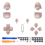 eXtremeRate Replacement D-pad R1 L1 R2 L2 Triggers Share Options Face Buttons, Metallic Rose Gold Full Set Buttons Compatible with ps5 Controller BDM-030/040 - Controller NOT Included - JPF1040G3