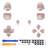 eXtremeRate Replacement Full Set Buttons for PS5 Controller BDM-030/040/050/060 - Metallic Rose Gold - JPF1040G3