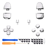 eXtremeRate Replacement Full Set Buttons for PS5 Controller BDM-030/040/050/060 - Chrome Silver - JPF2002G3