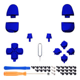 eXtremeRate Replacement D-pad R1 L1 R2 L2 Triggers Share Options Face Buttons, Chrome Blue Full Set Buttons Compatible with ps5 Controller BDM-030/040 - Controller NOT Included - JPF2004G3