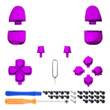 eXtremeRate Replacement D-pad R1 L1 R2 L2 Triggers Share Options Face Buttons, Chrome Purple Full Set Buttons Compatible with ps5 Controller BDM-030/040 - Controller NOT Included- JPF2005G3