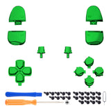 eXtremeRate Replacement Full Set Buttons for PS5 Controller BDM-030/040/050/060 - Chrome Green - JPF2006G3