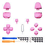 eXtremeRate Replacement D-pad R1 L1 R2 L2 Triggers Share Options Face Buttons, Chrome Pink Full Set Buttons Compatible with ps5 Controller BDM-030/040/050 - Controller NOT Included - JPF2007G3