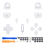 eXtremeRate Replacement D-pad R1 L1 R2 L2 Triggers Share Options Face Buttons, Clear Full Set Buttons Compatible with ps5 Controller BDM-030/040/050 - Controller NOT Included - JPF3001G3