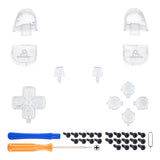 eXtremeRate Replacement Full Set Buttons for PS5 Controller BDM-030/040/050/060 - Clear - JPF3001G3