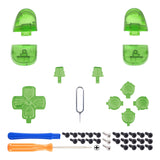 eXtremeRate Replacement D-pad R1 L1 R2 L2 Triggers Share Options Face Buttons, Clear Green Full Set Buttons Compatible with ps5 Controller BDM-030/040 - Controller NOT Included - JPF3003G3