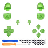 eXtremeRate Replacement Full Set Buttons for PS5 Controller BDM-030/040/050/060 - Clear Green - JPF3003G3