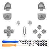 eXtremeRate Replacement D-pad R1 L1 R2 L2 Triggers Share Options Face Buttons, Clear Black Full Set Buttons Compatible with ps5 Controller BDM-030/040/050 - Controller NOT Included - JPF3023G3