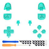 eXtremeRate Replacement Full Set Buttons for PS5 Controller BDM-030/040/050/060 - Emerald Green - JPF3026G3