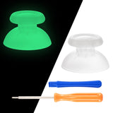 eXtremeRate Glow in Dark - Green Replacement Thumbsticks for PS5 Controller, Custom Analog Stick Joystick Compatible with PS5, for PS4 All Model Controller - JPF632