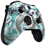 eXtremeRate Jade Dragon - Cloud Dominator Replacement Front Housing Shell Case with Thumbstick Accent Rings for Xbox One Elite Series 2 Controller Model 1797 - ELT151