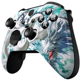 eXtremeRate Jade Dragon - Cloud Dominator Replacement Front Housing Shell Case with Thumbstick Accent Rings for Xbox One Elite Series 2 Controller Model 1797 - ELT151