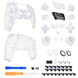 eXtremeRate Luna Redesigned Full Set Shells & Buttons for PS5 Controller BDM-030/040/050 - Clear - KQXPFM001
