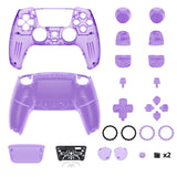 eXtremeRate Luna Redesigned Full Set Shells & Buttons for PS5 Controller BDM-030/040/050 - Clear Atomic Purple - KQXPFM002
