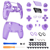 eXtremeRate Luna Redesigned Full Set Shells & Buttons for PS5 Controller BDM-030/040/050 - Clear Atomic Purple - KQXPFM002