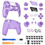 eXtremeRate Luna Redesigned Full Set Shells & Buttons for PS5 Controller BDM-030/040/050 - Clear Atomic Purple - KQXPFM002