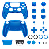 eXtremeRate Luna Redesigned Full Set Shells & Buttons for PS5 Controller BDM-030/040/050 - Clear Blue - KQXPFM004