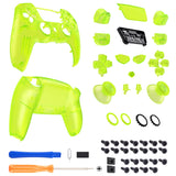 eXtremeRate Luna Redesigned Full Set Shells & Buttons for PS5 Controller BDM-030/040/050 - Clear Lime Green - KQXPFM007