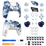 eXtremeRate Luna Redesigned Full Set Shells & Buttons for PS5 Controller BDM-030/040/050 - Porcelain Dragon - KQXPFT001