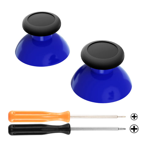 eXtremeRate Blue & Black Replacement 3D Joystick Thumbsticks, Analog Thumb Sticks with Phillips Screwdriver for Nintendo Switch Pro Controller - KRM526