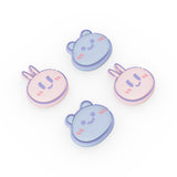 PlayVital Kawaii Bear & Bunny Switch Thumb Grip Caps, Joystick Caps for NS Switch Lite, Silicone Analog Cover Thumbstick Grips for Switch OLED Joycon - NJM1187