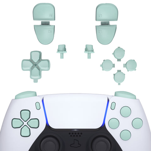 eXtremeRate Replacement D-pad R1 L1 R2 L2 Triggers Share Options Face Buttons, Light Cyan Full Set Buttons Compatible with ps5 Controller BDM-030/040 - Controller NOT Included - JPF1019G3