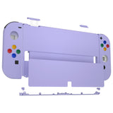 eXtremeRate Light Violet Soft Touch Full Set Shell for Nintendo Switch OLED, Replacement Console Back Plate & Metal Kickstand, NS Joycon Handheld Controller Housing & Buttons for Nintendo Switch OLED - QNSOP3007