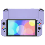eXtremeRate Light Violet Soft Touch Full Set Shell for Nintendo Switch OLED, Replacement Console Back Plate & Metal Kickstand, NS Joycon Handheld Controller Housing & Buttons for Nintendo Switch OLED - QNSOP3007