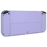 eXtremeRate Light Violet Soft Touch Full Set Shell for Nintendo Switch OLED, Replacement Console Back Plate & Metal Kickstand, NS Joycon Handheld Controller Housing & Buttons for Nintendo Switch OLED - QNSOP3007
