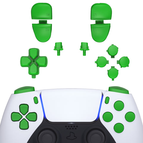 eXtremeRate Replacement D-pad R1 L1 R2 L2 Triggers Share Options Face Buttons, Green Full Set Buttons Compatible with ps5 Controller BDM-030/040 - Controller NOT Included - JPF1006G3