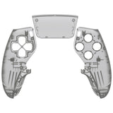 eXtremeRate Clear Black Left Right Front Housing Shell with Touchpad Compatible with ps5 Edge Controller, DIY Replacement Faceplate Shell Custom Touch Pad Cover Compatible with ps5 Edge Controller - MLREGM003