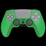 PlayVital Ninja Edition Anti-Slip Silicone Cover Skin for ps5 Wireless Controller, Ergonomic Protector Soft Rubber Case for ps5 Controller Fits with Charging Station with Thumb Grip Caps - Glow in Dark Green - MQRPFP006