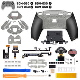 eXtremeRate SPARK Back Paddles Kit with OLED Display & Clicky Trigger Stops & Ergonomic Grips for PS5 Controller BDM-030/040/050/060 - Rubberized Clear Black - MZNPFU006M3