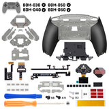 eXtremeRate SPARK Back Paddles Kit with OLED Display & Clicky Trigger Stops & Ergonomic Grips for PS5 Controller BDM-030/040/050/060 - Rubberized Clear Black - MZNPFU006M3