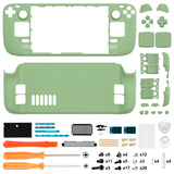 eXtremeRate Replacement Matcha Green Full Set Shell with Buttons for Steam Deck LCD - QESDP007