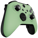 eXtremeRate Matcha Green Soft Touch Grip Faceplate Cover, Front Housing Shell Case Replacement Kit for Xbox One Elite Series 2 Controller Model 1797 and Core Model 1797 - Thumbstick Accent Rings Included - ELP333