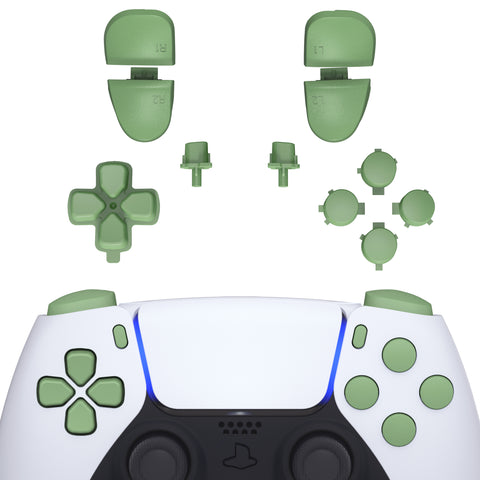 eXtremeRate Replacement D-pad R1 L1 R2 L2 Triggers Share Options Face Buttons, Matcha Green Full Set Buttons Compatible with ps5 Controller BDM-030 - Controller NOT Included - JPF1017G3