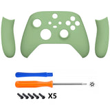 eXtremeRate Soft Touch Matcha Green Replacement Handles Shell for Xbox Series X Controller, Custom Side Rails Panels Front Housing Shell Faceplate for Xbox Series S Controller - Controller NOT Included - ZX3P317