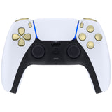 eXtremeRate Replacement D-pad R1 L1 R2 L2 Triggers Share Options Face Buttons, Metallic Champagne Gold Full Set Buttons Compatible with ps5 Controller BDM-030/040 - Controller NOT Included - JPF1041G3