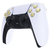 eXtremeRate Replacement D-pad R1 L1 R2 L2 Triggers Share Options Face Buttons, Metallic Champagne Gold Full Set Buttons Compatible with ps5 Controller BDM-030/040 - Controller NOT Included - JPF1041G3