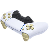 eXtremeRate Replacement D-pad R1 L1 R2 L2 Triggers Share Options Face Buttons, Metallic Champagne Gold Full Set Buttons Compatible with ps5 Controller BDM-030/040 - Controller NOT Included - JPF1041G3