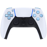 eXtremeRate Replacement D-pad R1 L1 R2 L2 Triggers Share Options Face Buttons, Metallic Titanium Blue Full Set Buttons Compatible with ps5 Controller BDM-030/040 - Controller NOT Included - JPF1038G3