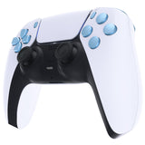 eXtremeRate Replacement D-pad R1 L1 R2 L2 Triggers Share Options Face Buttons, Metallic Titanium Blue Full Set Buttons Compatible with ps5 Controller BDM-030/040 - Controller NOT Included - JPF1038G3