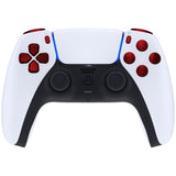 eXtremeRate Replacement D-pad R1 L1 R2 L2 Triggers Share Options Face Buttons, Scarlet Red Full Set Buttons Compatible with ps5 Controller BDM-030/040/050 - Controller NOT Included - JPF1003G3